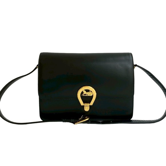 CELINE Black Leather Shoulder Bag - Picture 1 of 10